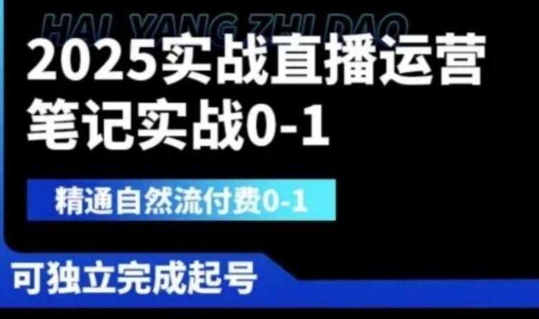 2025实战直播运营0-1,精通自然流付费0-1,可独立完成起号