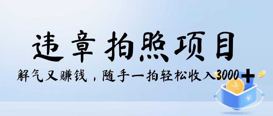 解气又赚钱的项目,最新违章拍照赚钱,随手一拍,轻松收入3000+